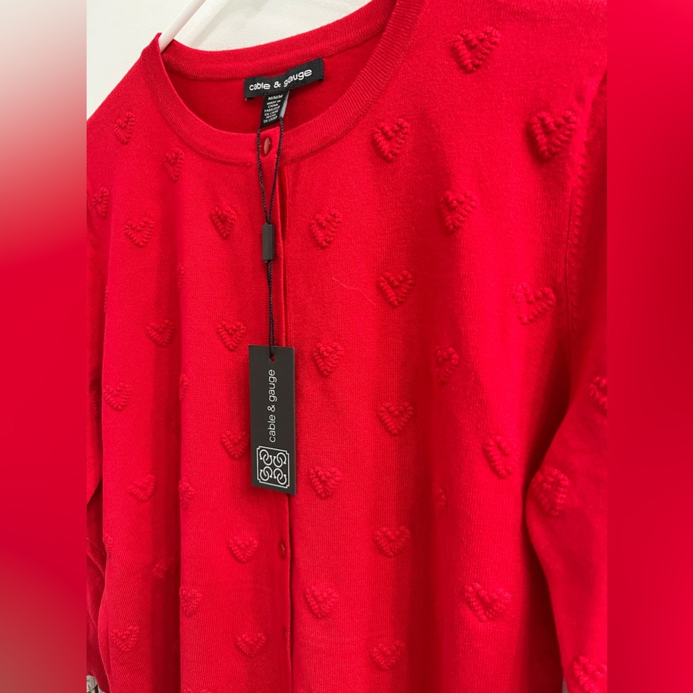 Red cardigan